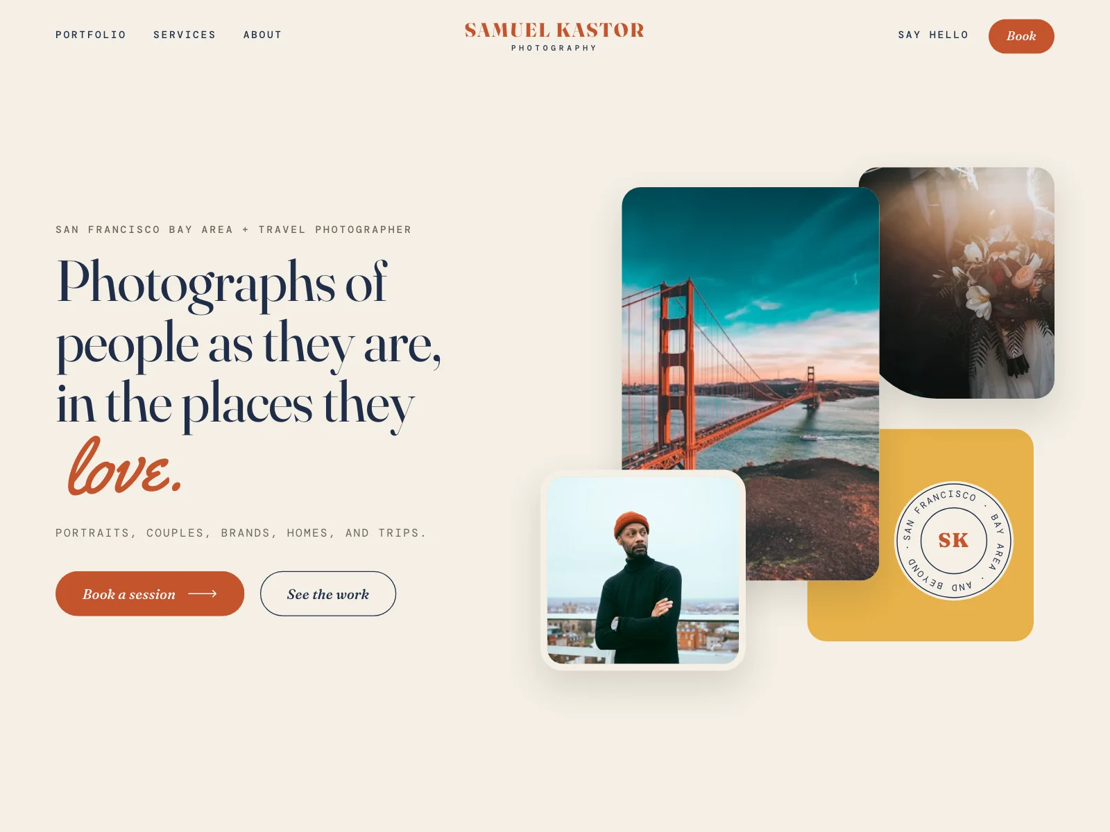 A photographer's website built with Apture